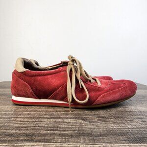 Cole Haan Nike Air Red Suede Sneakers Size 9 Preppy 70s Blokette Casual Retro